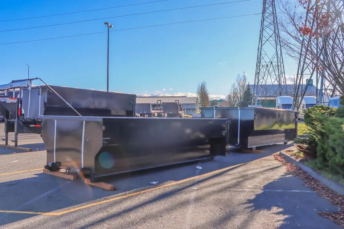 Roll-off dumpster ready for waste disposal at job site for Construction Dumpster Rental in Frenchtown